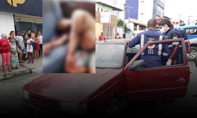 Imagens fortes Homem é surpreendido e executado dentro de carro em