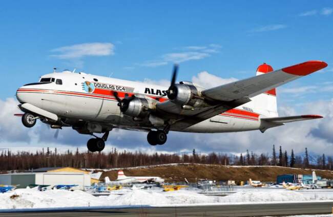 Douglas DC-4 Plane Crashes In Tanana River Near Fairbanks in Alasca ...